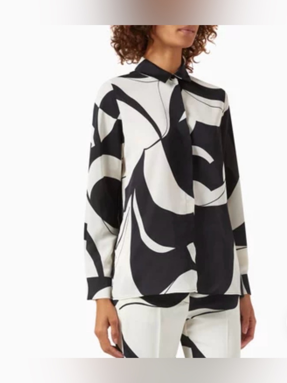 Marella 365 ART black star abstract print shirt designer blouse US 2 - Picture 2 of 10